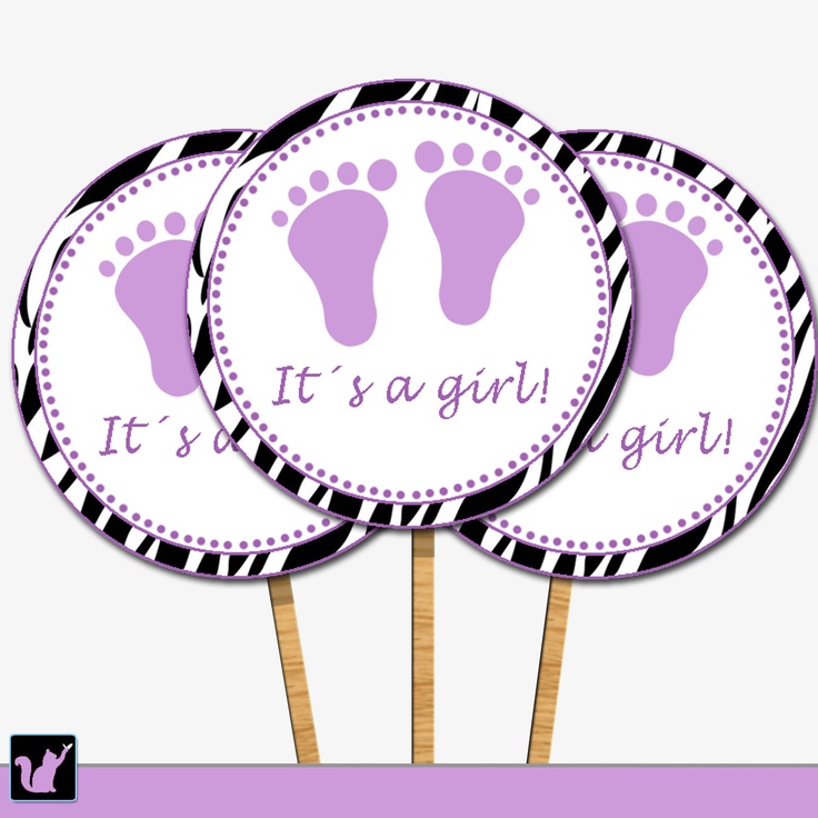 Printable Zebra Feet Cupcake Toppers - Birthday Party Baby Shower Gir�