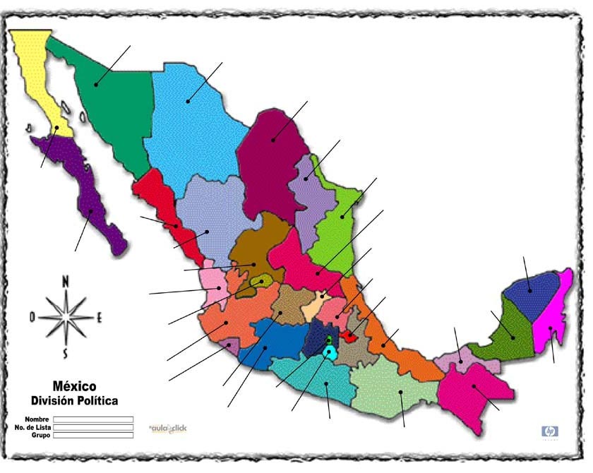 mexico mapa sin nombres | Maria Lombardic
