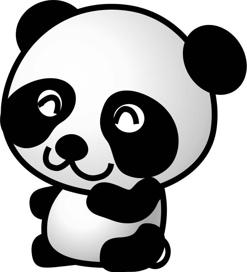 Panda with mobile phone Clipart, vector clip art online, royalty 