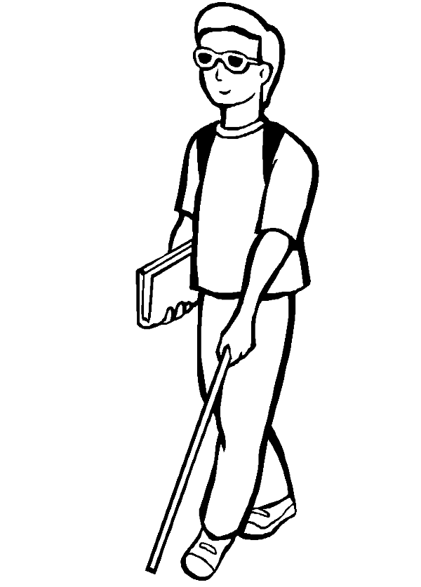 A Disabled Young Man Eager To Run Its Activities Coloring Pages 