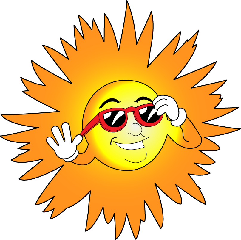 Free Clip-Art: Science � Weather � Sun with Sunglasses