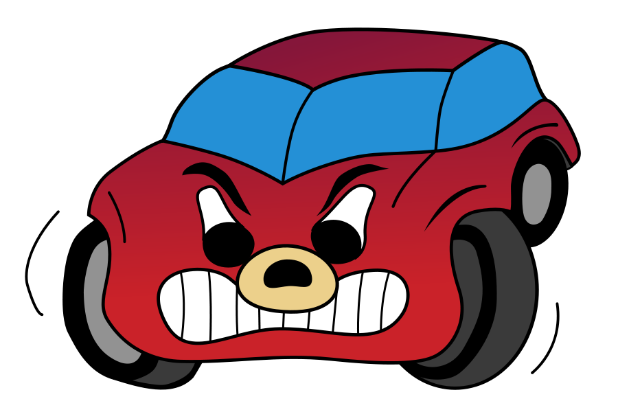 Comic Red Angry Car Clipart, vector clip art online, royalty free 