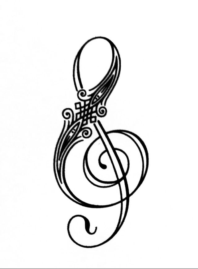 Ornate treble clef | Tattoos | Clipart library