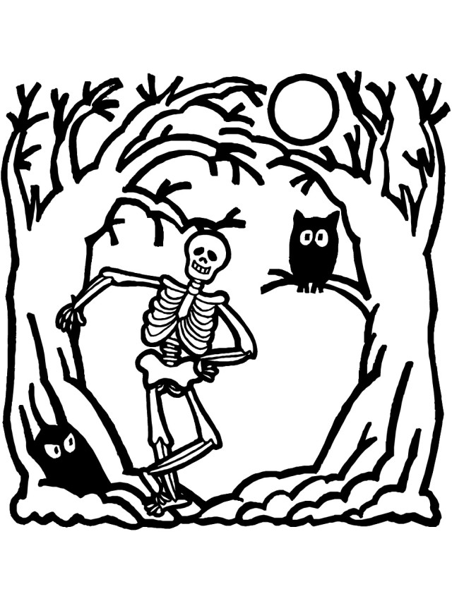 Free Skeleton Coloring Pages For Kids High Definition | ViolasGallery.