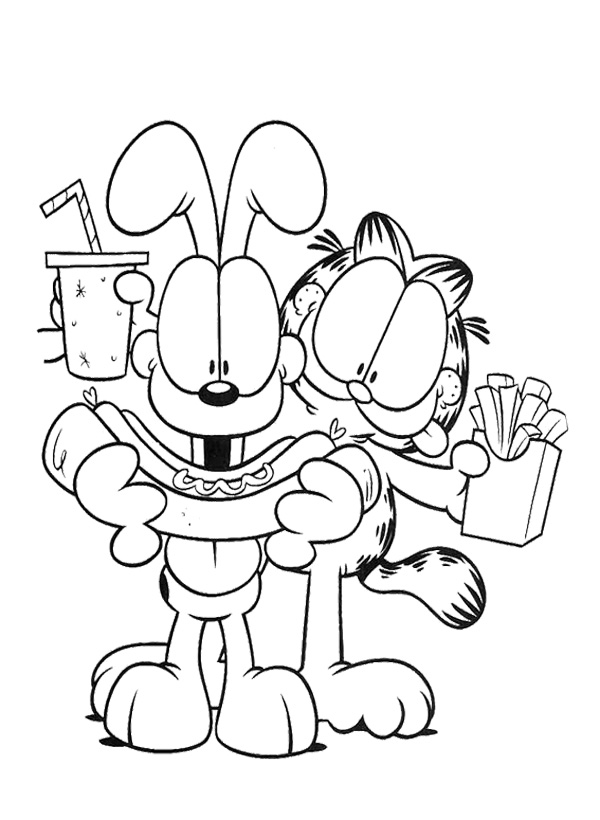 puppies eating popcorn Colouring Pages