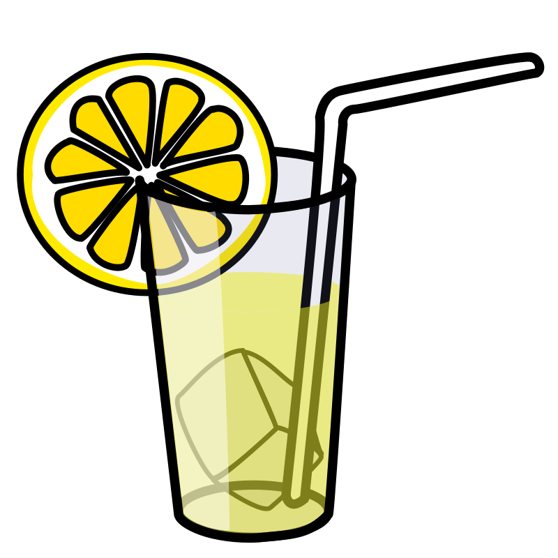 Nicubunu Lemonade Glass image - vector clip art online, royalty 