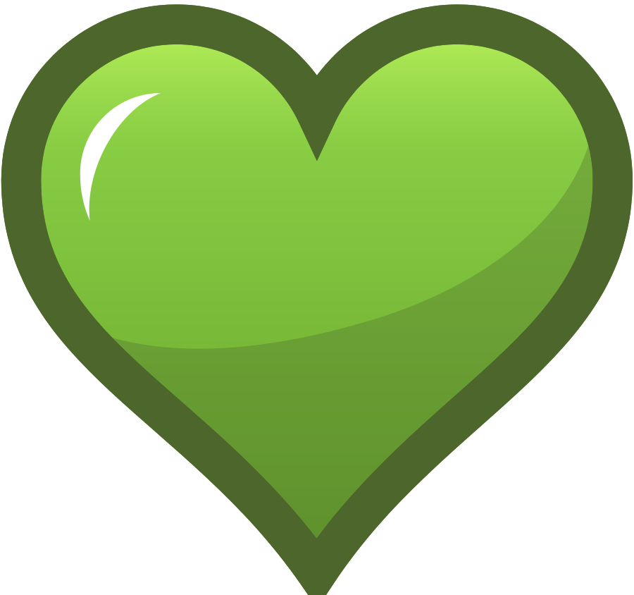 Green Heart Icon SVG Vector file, vector clip art svg file 