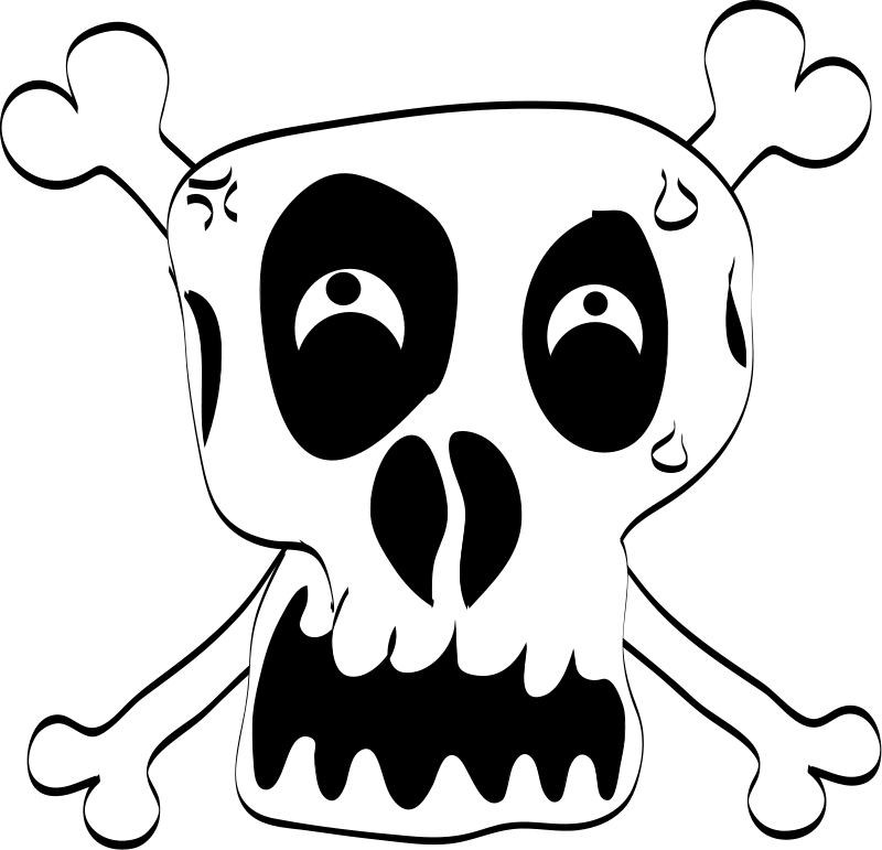 Freehand Funny Skull Free Vector 