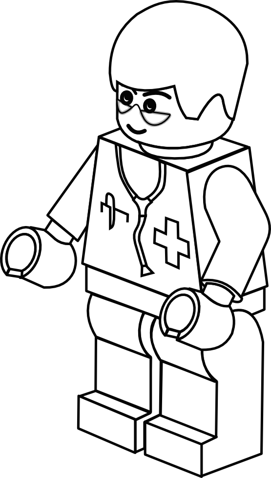lego town doctor black white line art coloring book colouring 