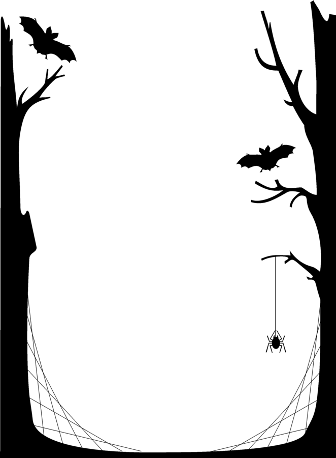 treesbatsspider.gif (662?900) | Harvest Halloween | Clipart library