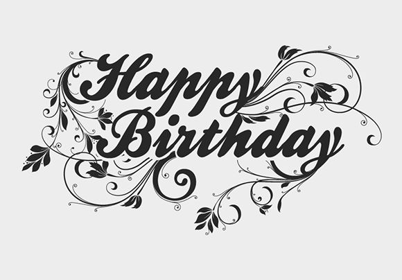 happy birthday text black png | Happy Birthday Type - Free Vector 