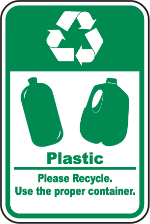 Plastic Recycle Sign  - J4506