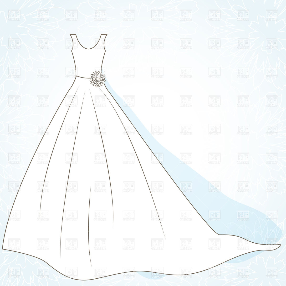 printable wedding dress clipart