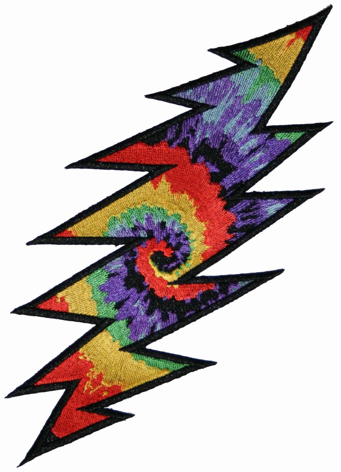 : Grateful Dead 8 Tie Dye Lightning Bolt Embroidered 