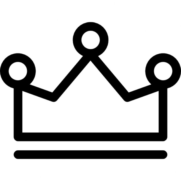 Royal crown outline with three little balls on top Icons | Free 