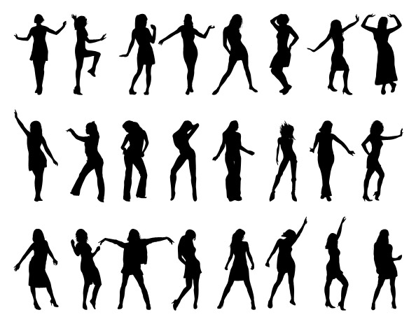 Dancing Girls Silhouettes Set - Free PSD Files