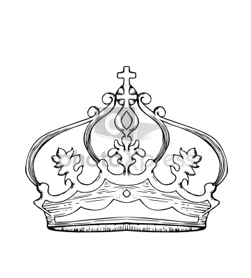 simple queen crown outline