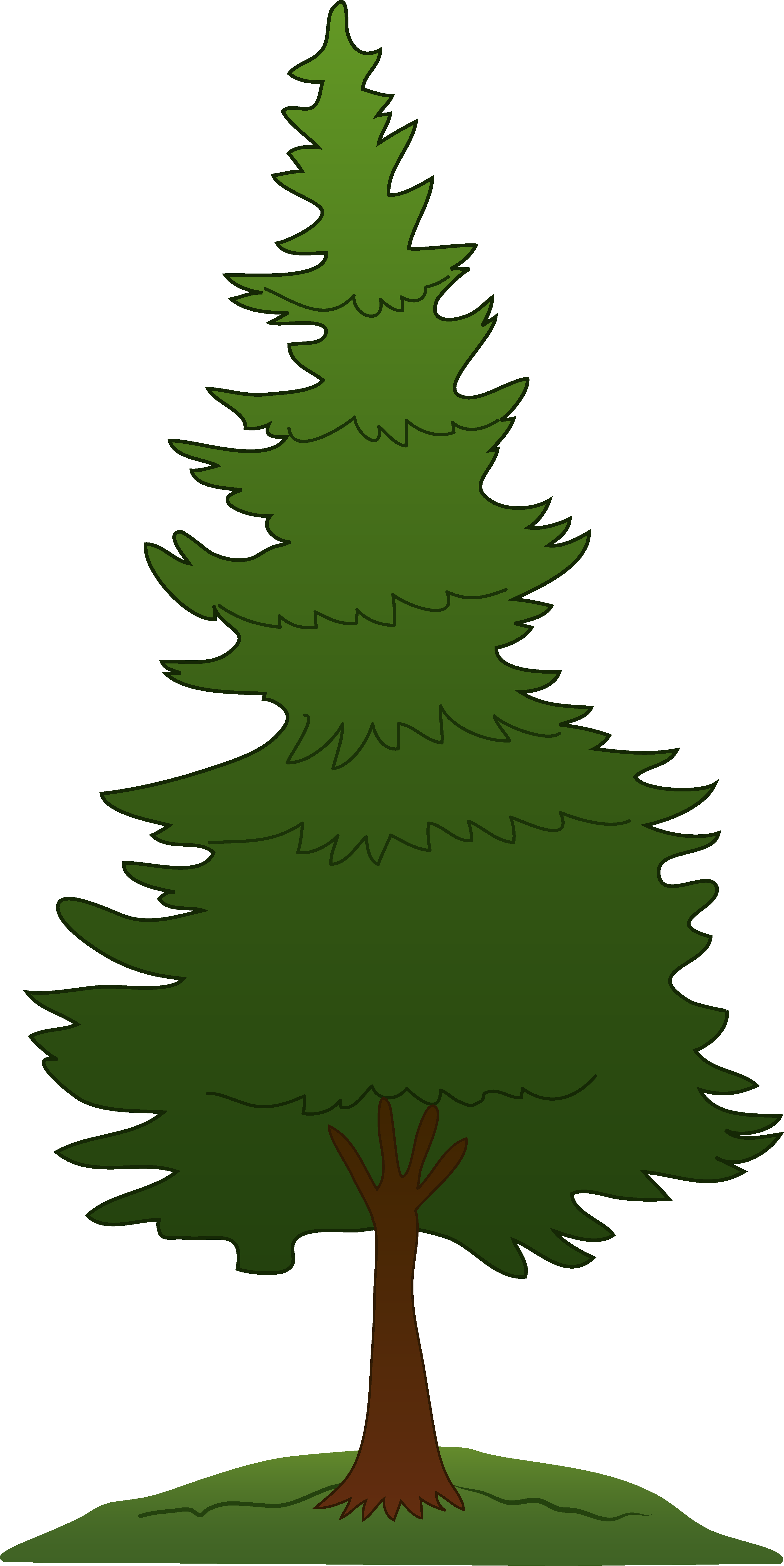 Green Pine Tree Design - Free Clip Art