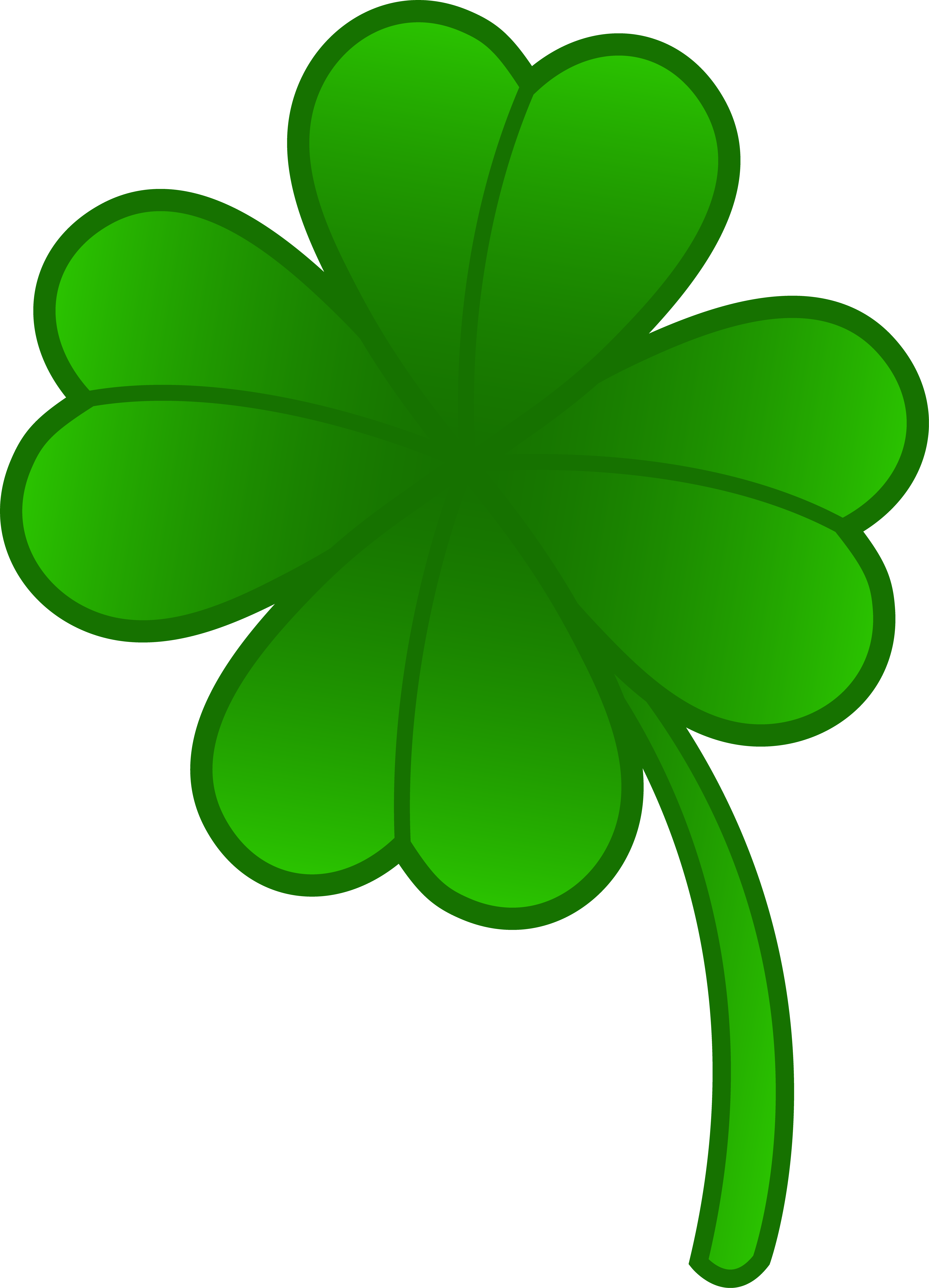 Green Four Leaf Clover - Free Clip Art