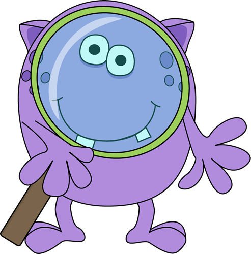 Monster with Magnifying Glass Clip Art - Monster with Magnifying 