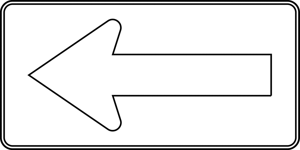 One-Direction Large Arrow, Outline | ClipArt ETC
