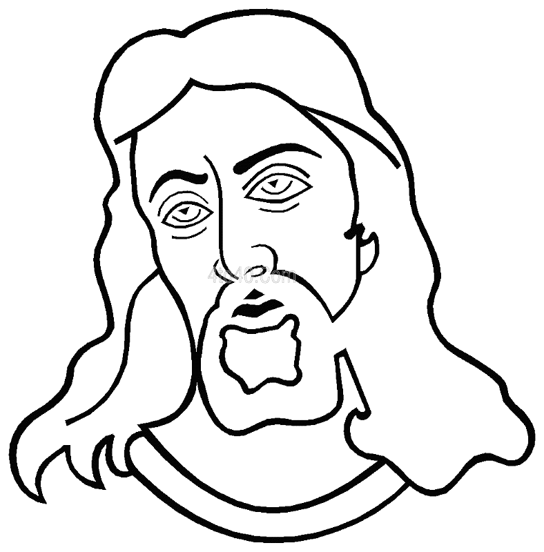 jesus face coloring pages - Clip Art Library