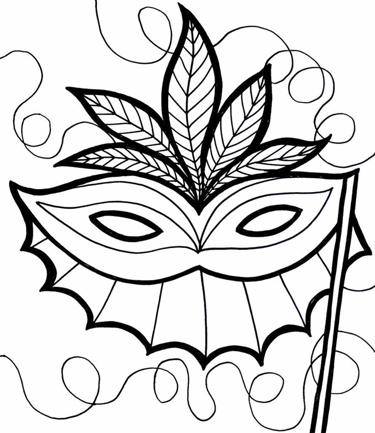 Mardi Gras Mask Coloring Pages For Kids | Mardi gras | Clipart library