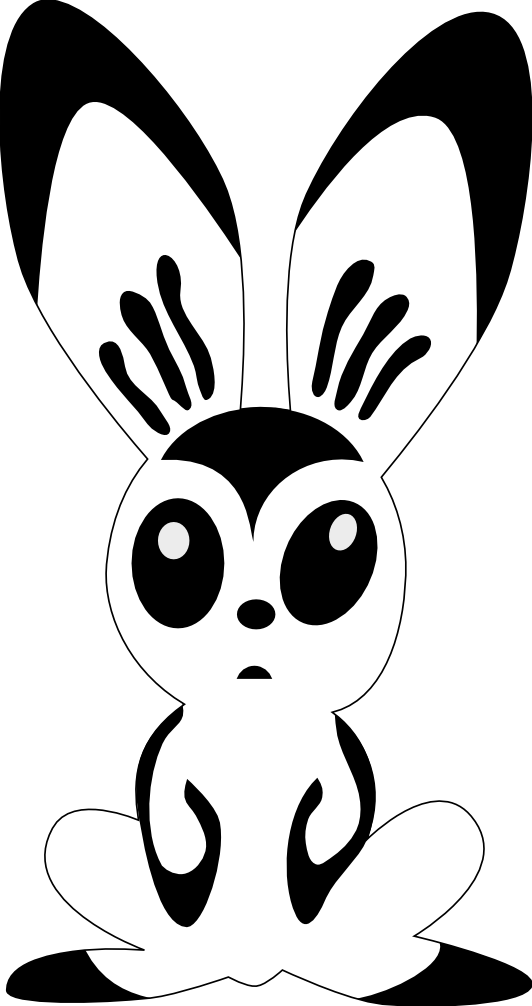 Hare by Rones Rabbit Black White Line Art Scalable Vector Graphics 
