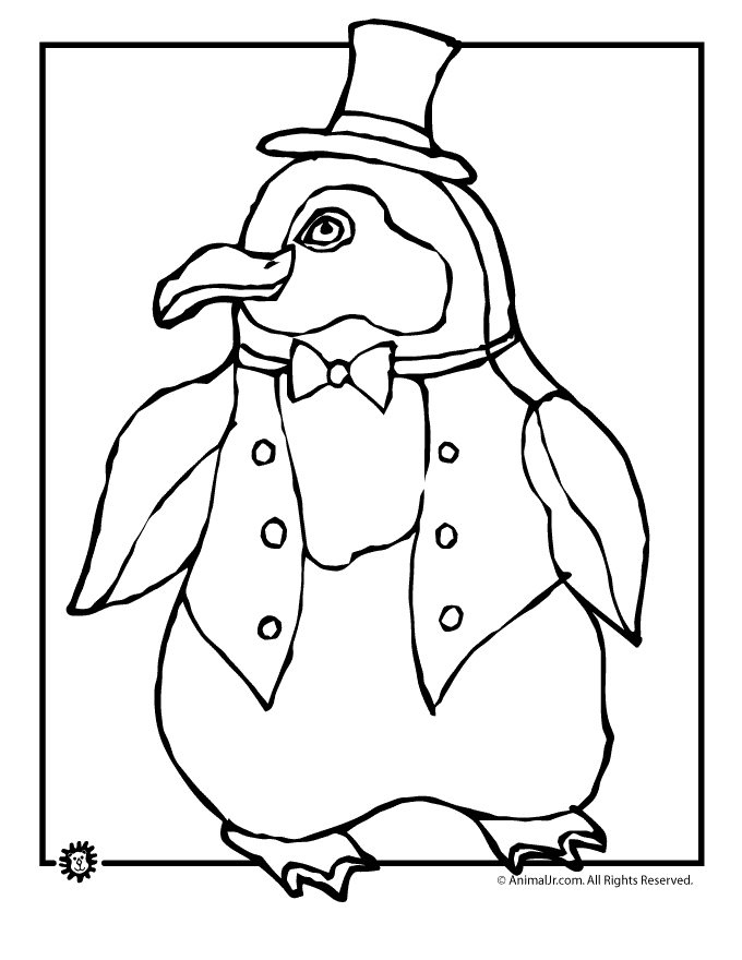 Cute Cartoon Penguin Clipart library : Cute Penguin Coloring Page 