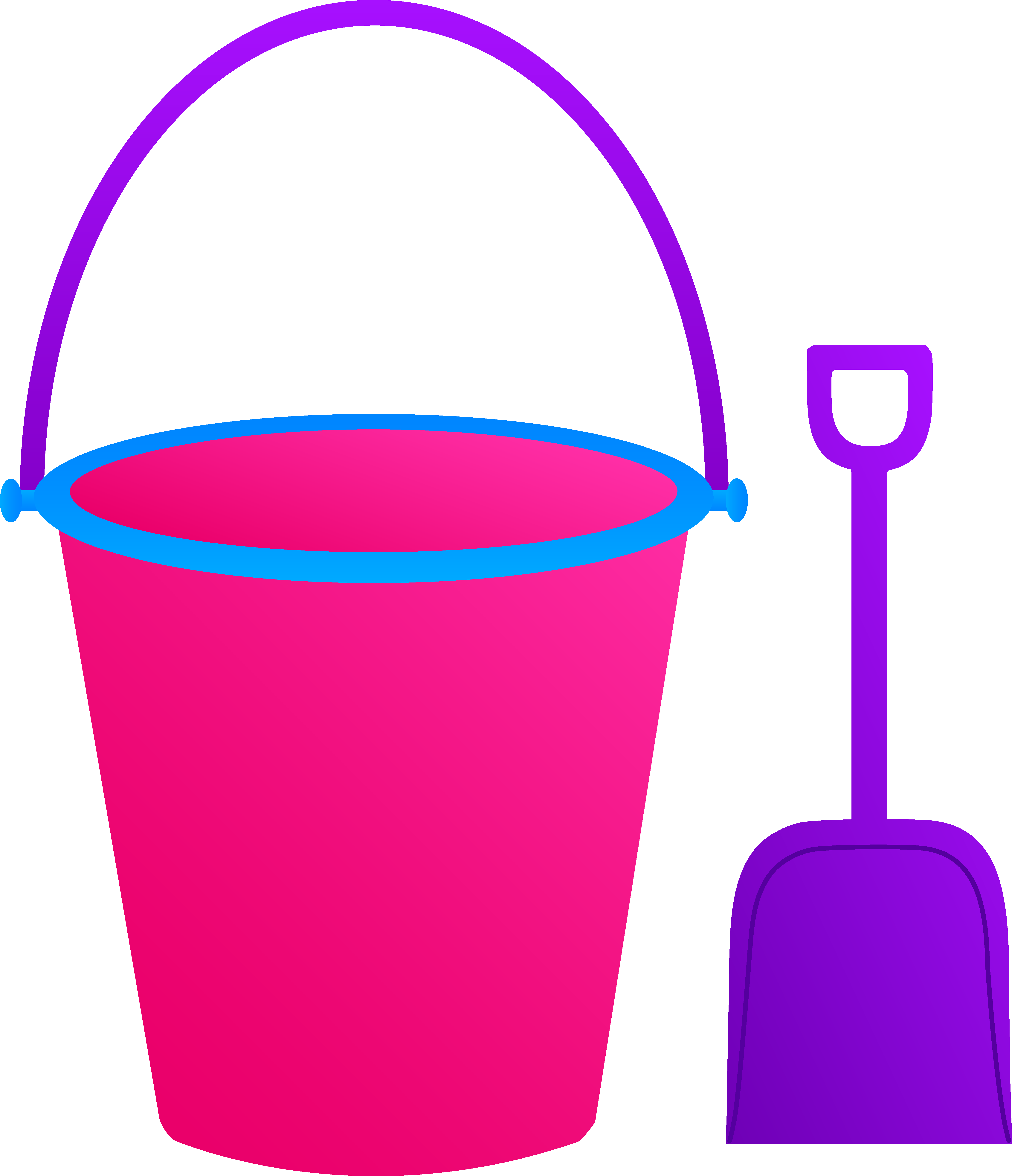 Pink Pail With Purple Shovel - Free Clip Art