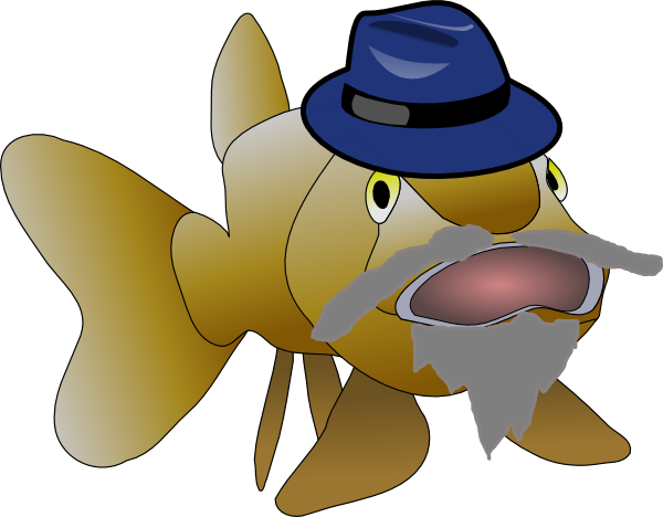 Grandpa Fish clip art - vector clip art online, royalty free 
