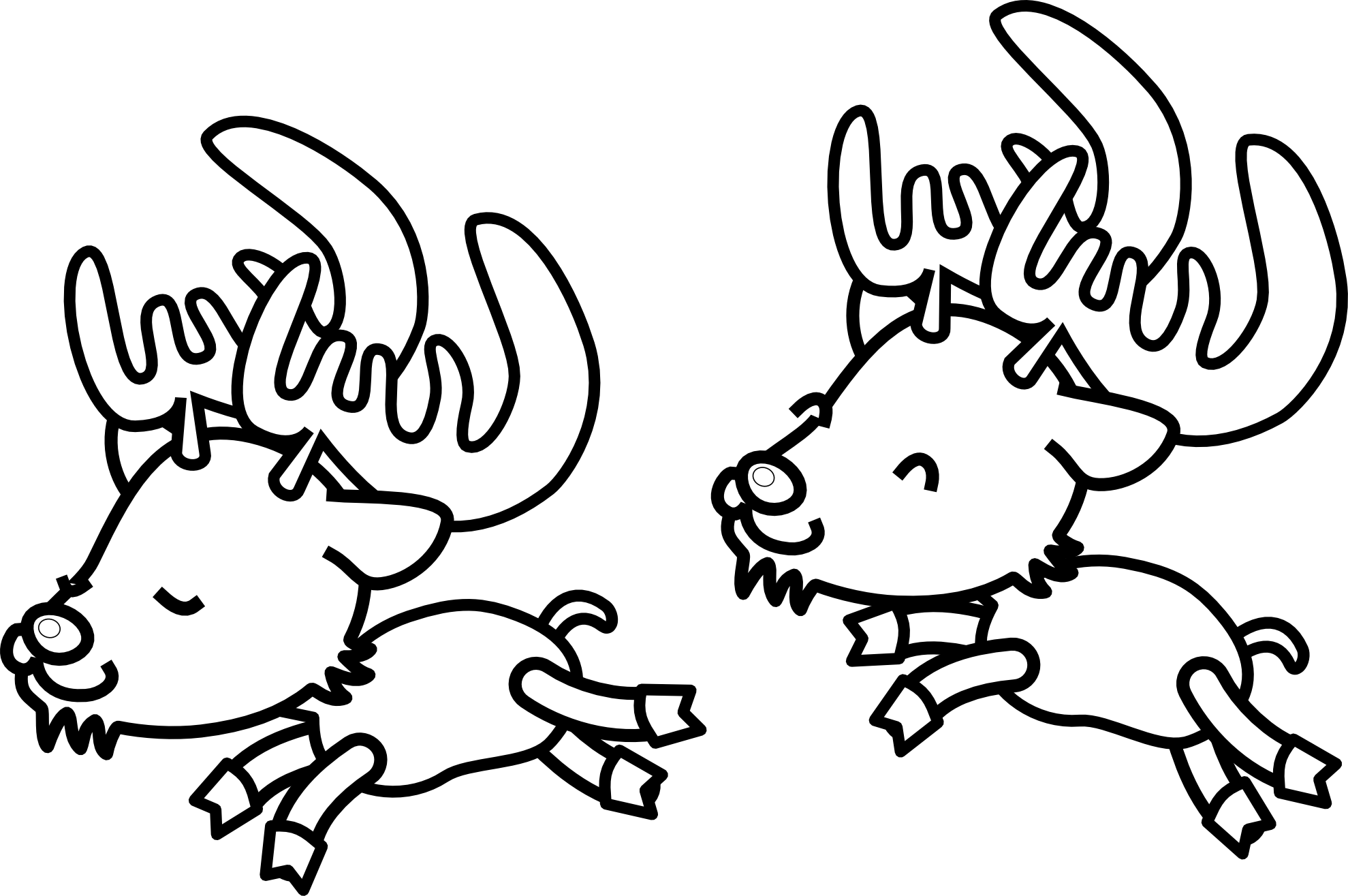 Images For  Holiday Clip Art Black And White Reindeer