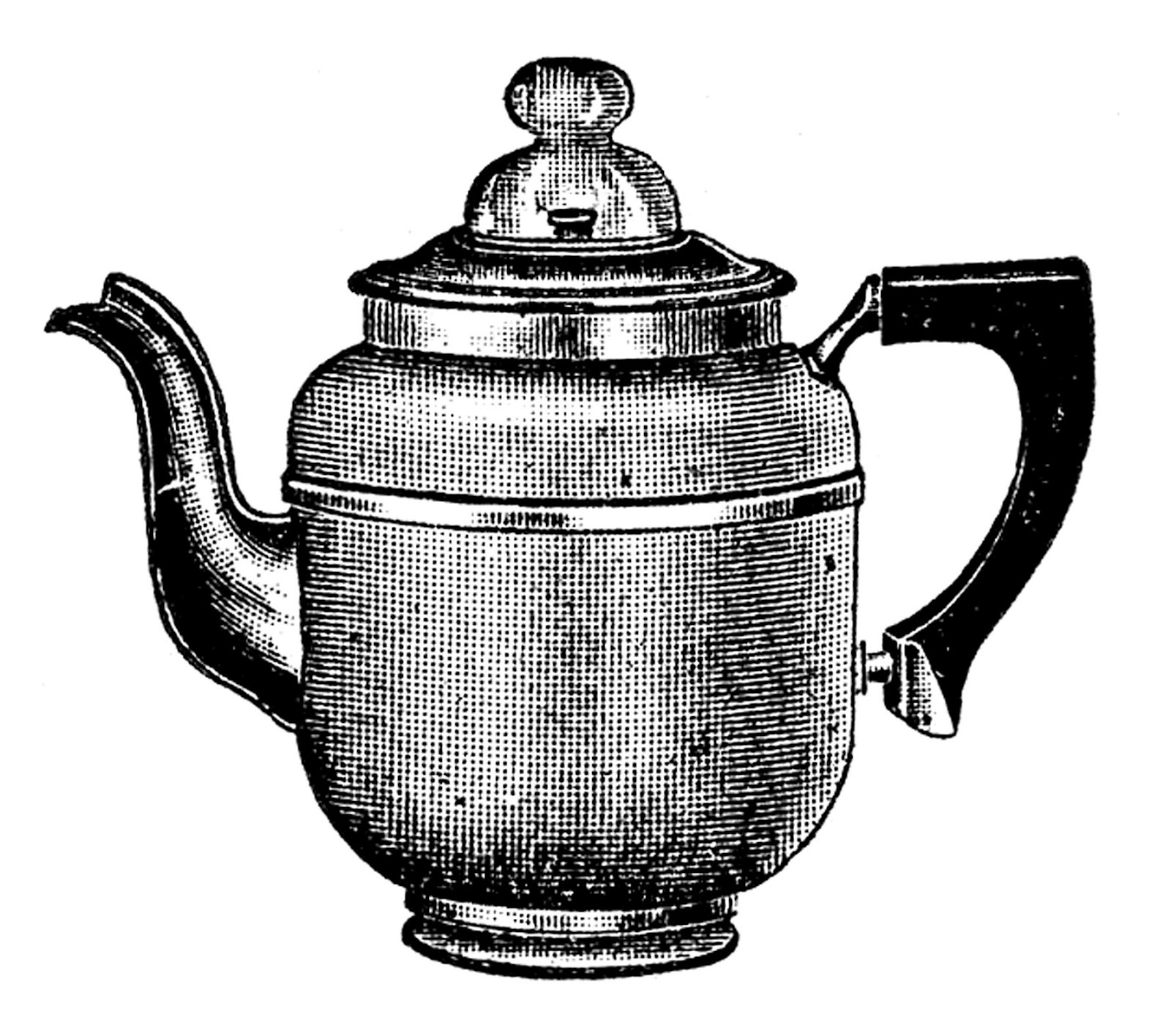 Vintage Kitchen Clip Art - Tea Kettle and Coffee Pots - The 