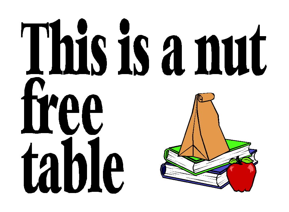 Free Posters and Signs: Nut Free Table
