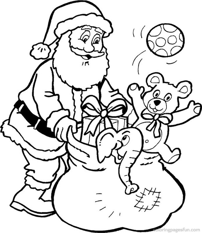 santa claus coloring pages for kids - Clip Art Library