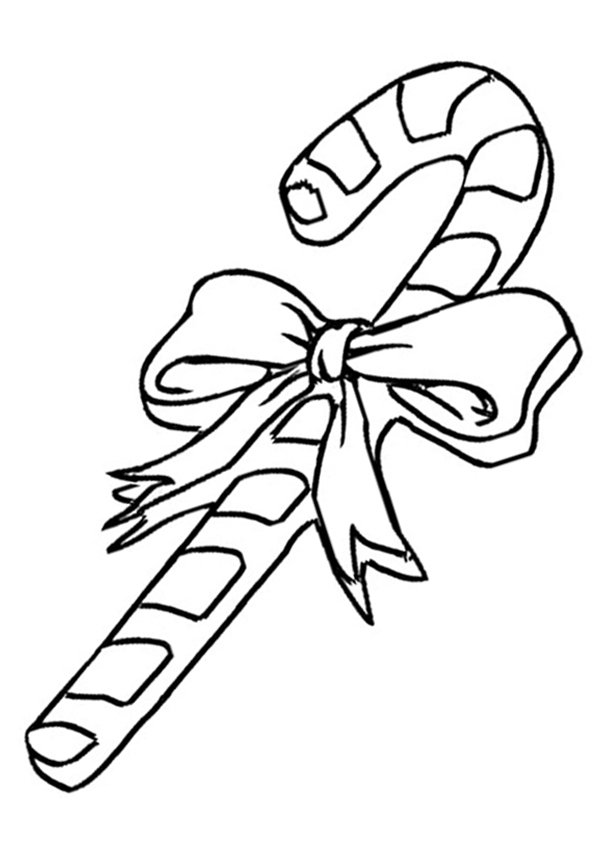 Free Online Candy Cane Colouring Page