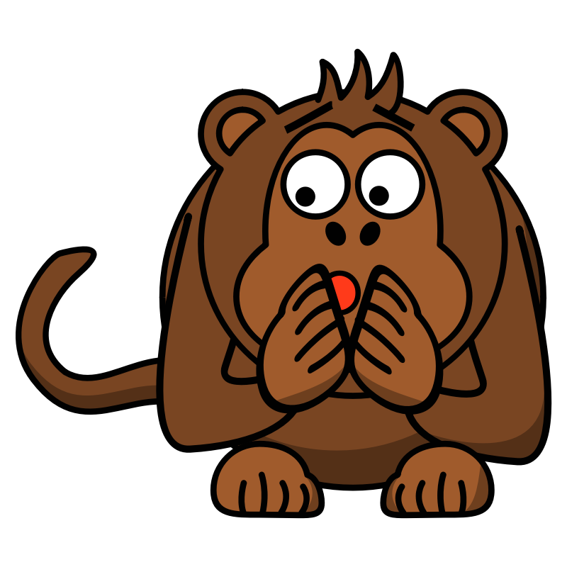 Clipart - scared monkey