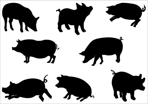 Pix For  Cute Pig Silhouette Clip Art