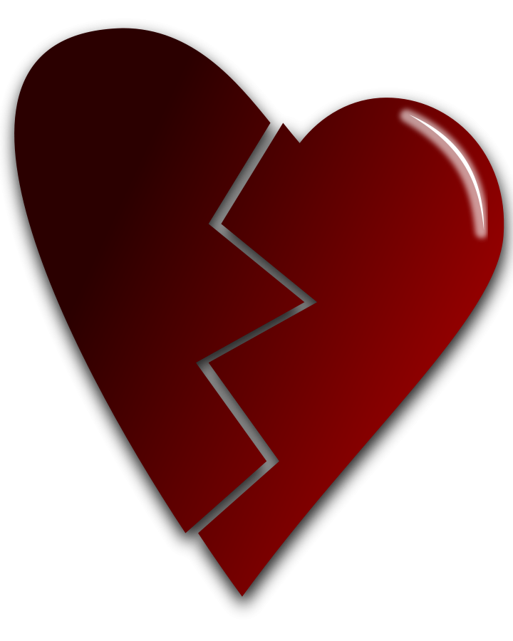 Broken heart vector SVG Vector file, vector clip art svg file 