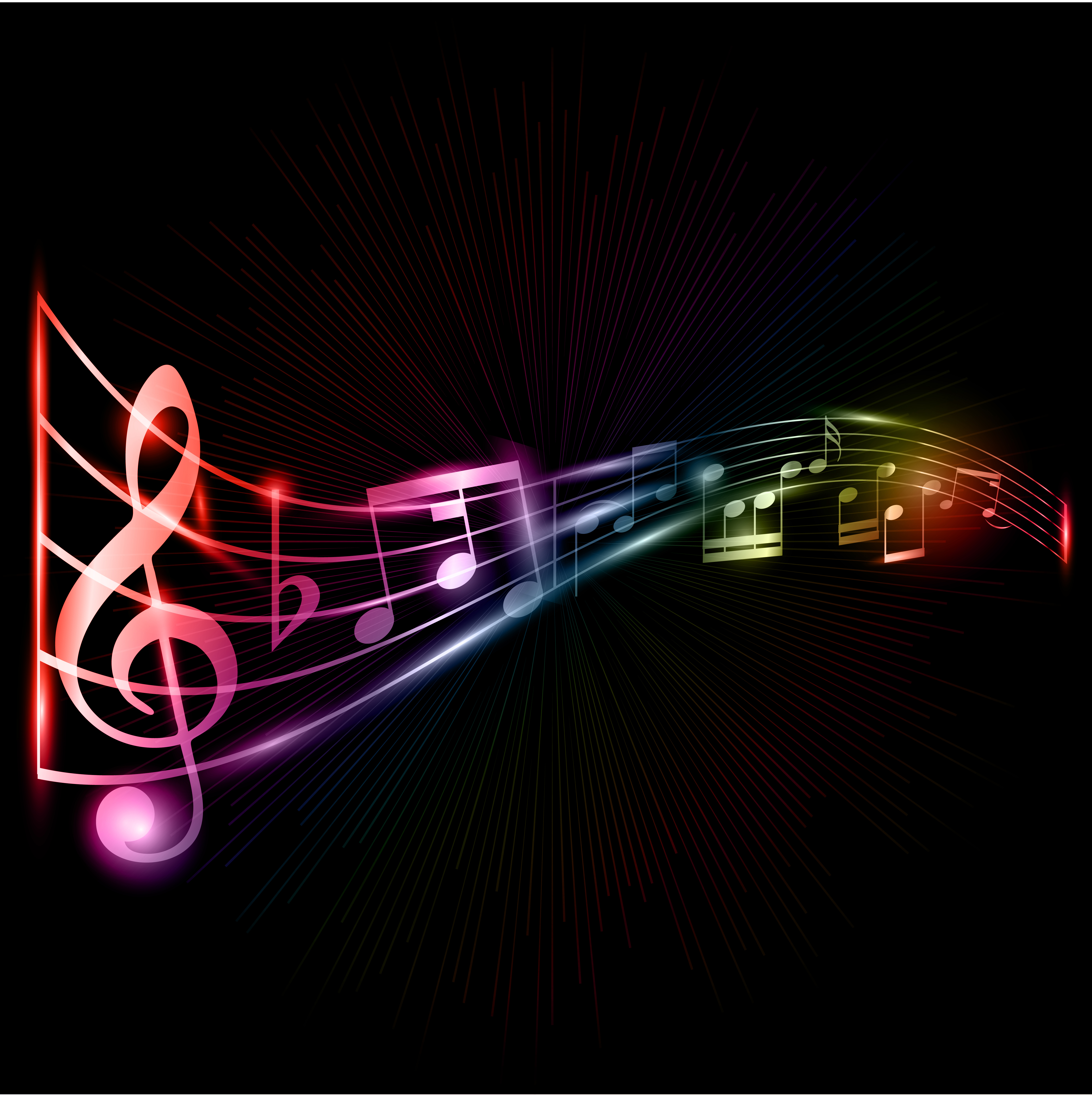 music notes clipart black background - Clip Art Library