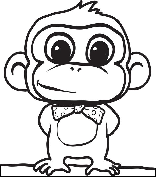 baby gorilla coloring page - Clip Art Library