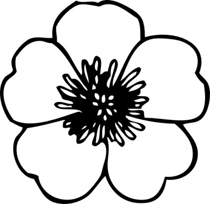 Flowers Black And White Clip Art 