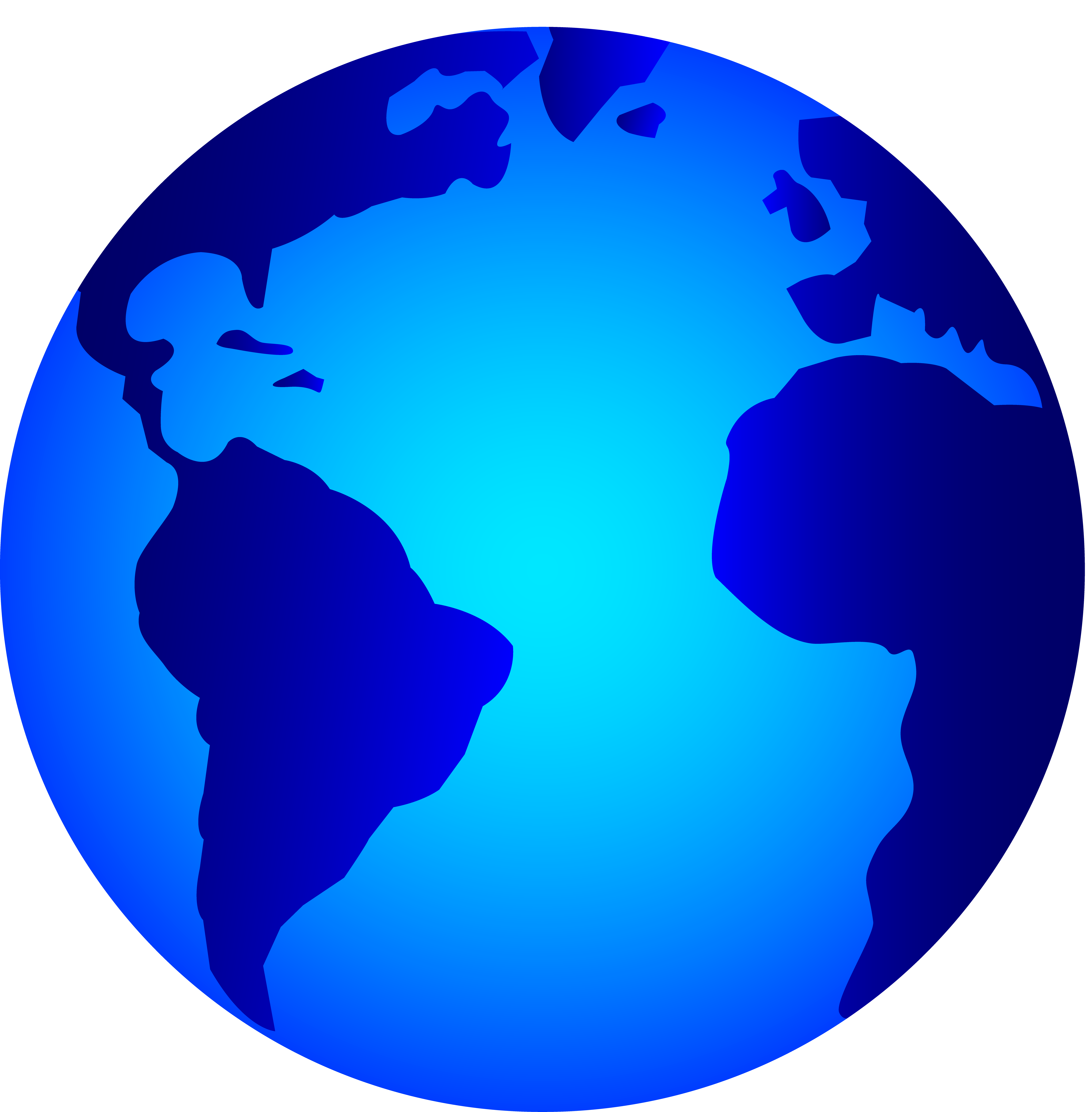 Shiny Blue Planet Earth - Free Clip Art