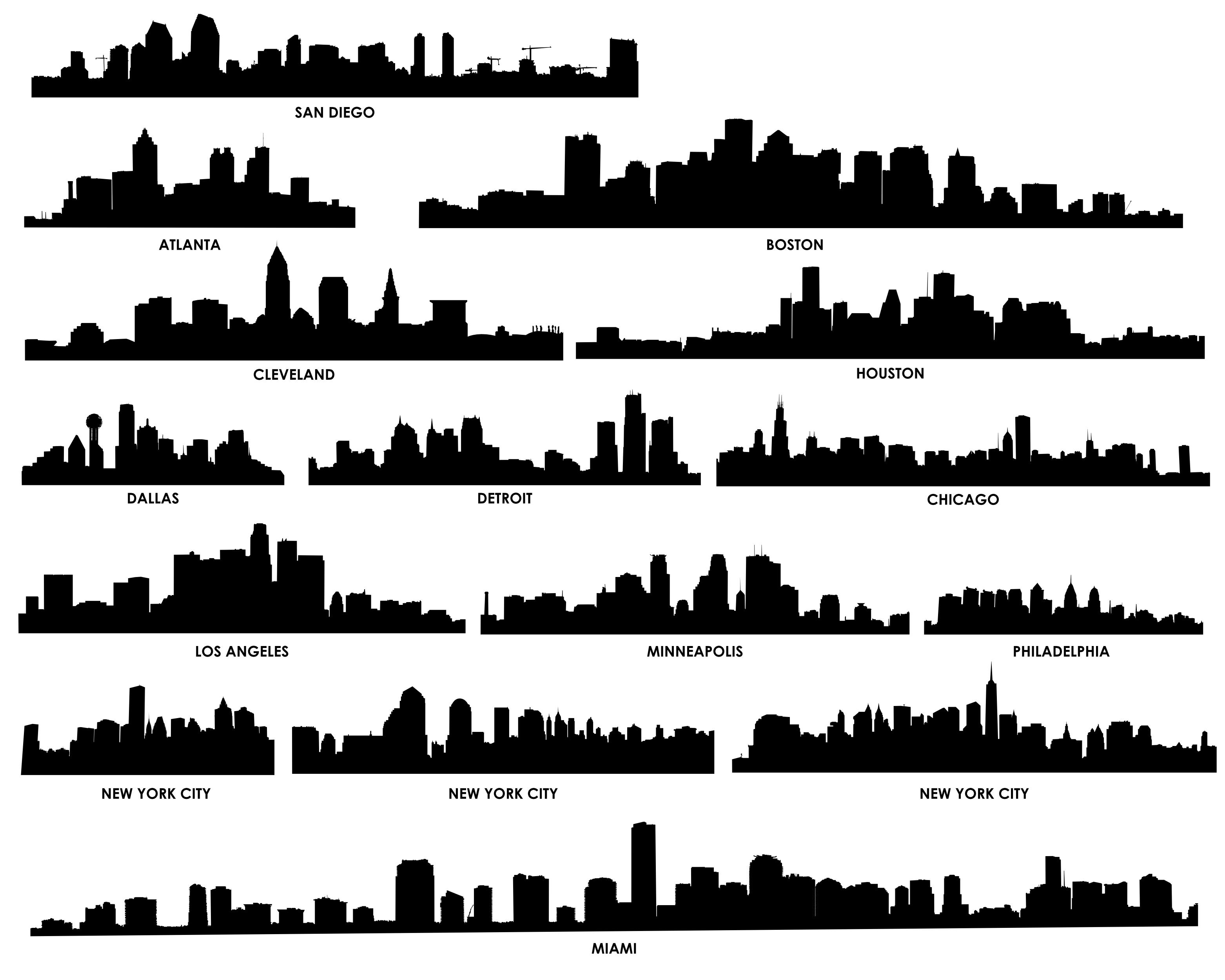 City Skyline Silhouette 02 Vector EPS Free Download, Logo, Icons 