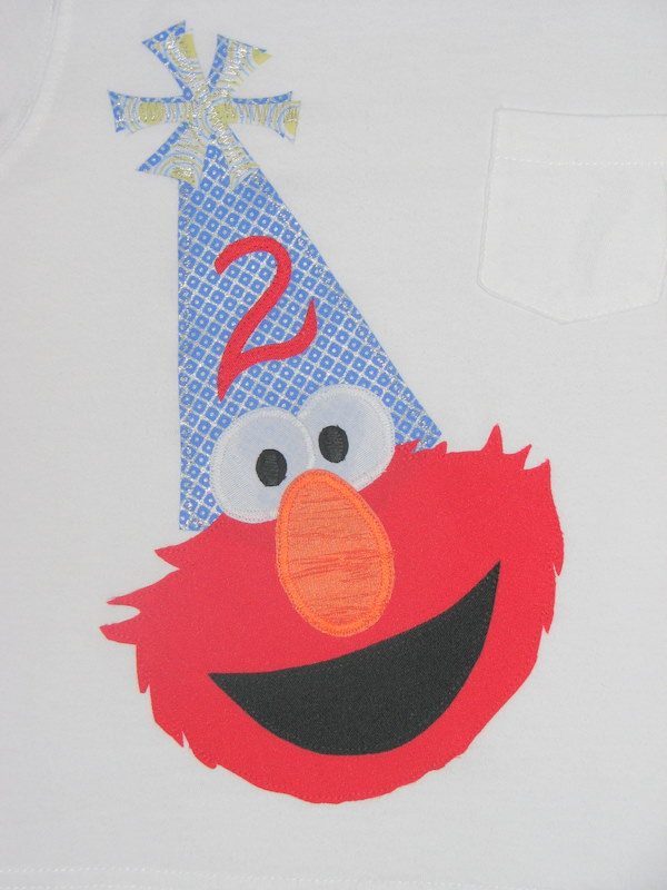 ruffles and reptiles: Birthday Elmo and Party Hat T-