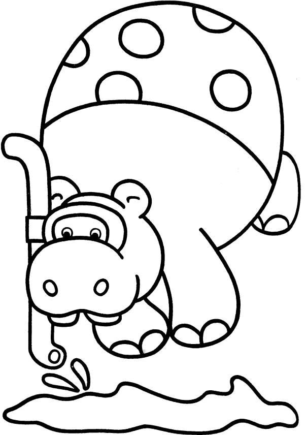 Hippo - 999 Coloring Pages