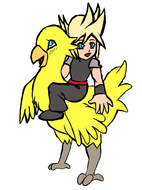 Cloud and chocobo animated by Xnessax on Clipart library