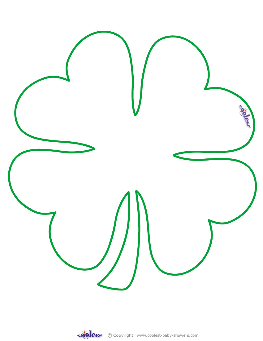 Printable 4 Leaf Clover Outline