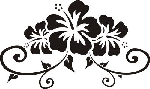 Hibiscus Floral Design Decal Sticker Wall Art Graphic Flower Hawai 
