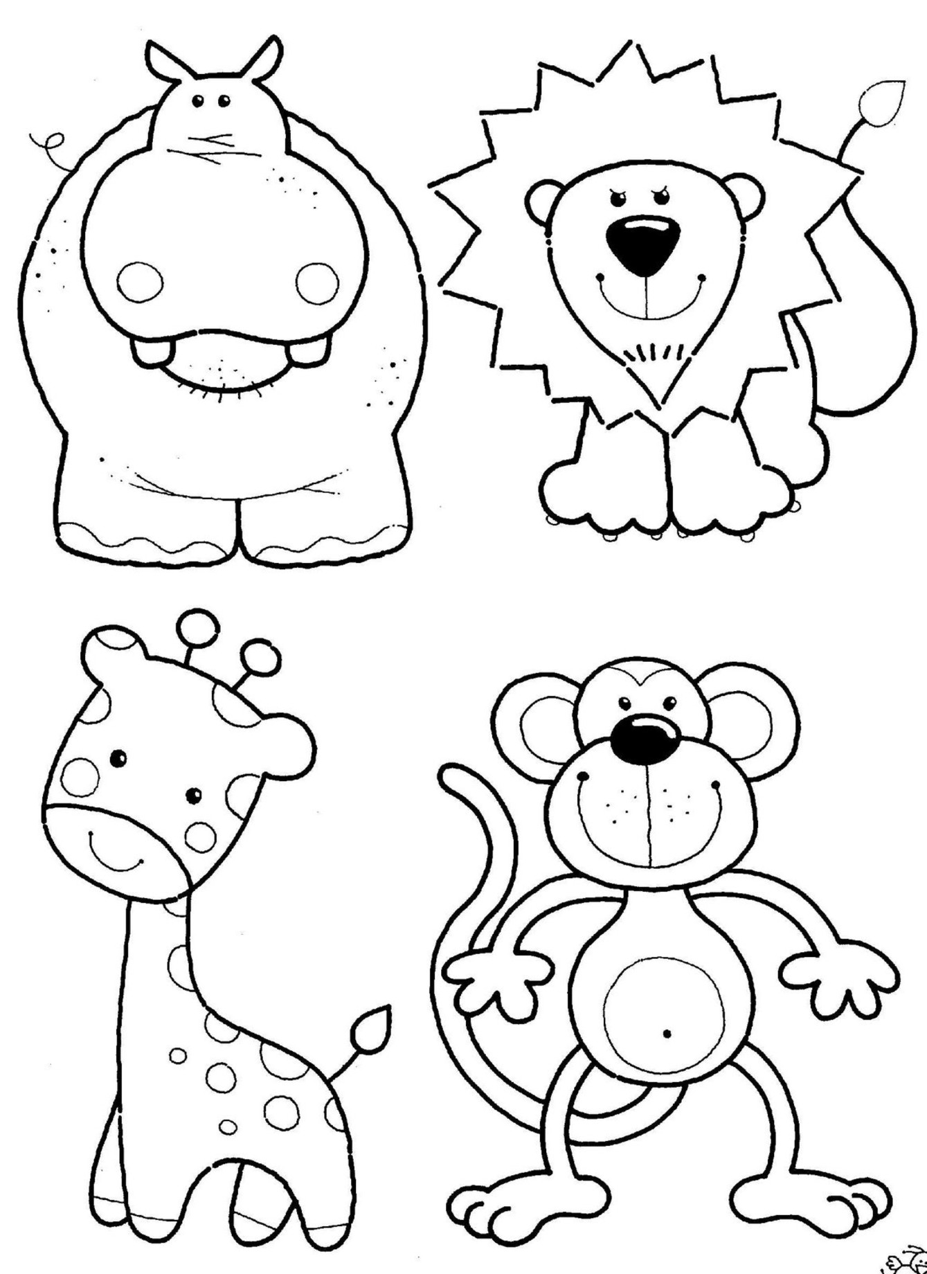 animal colouring pages for kids   Clip Art Library